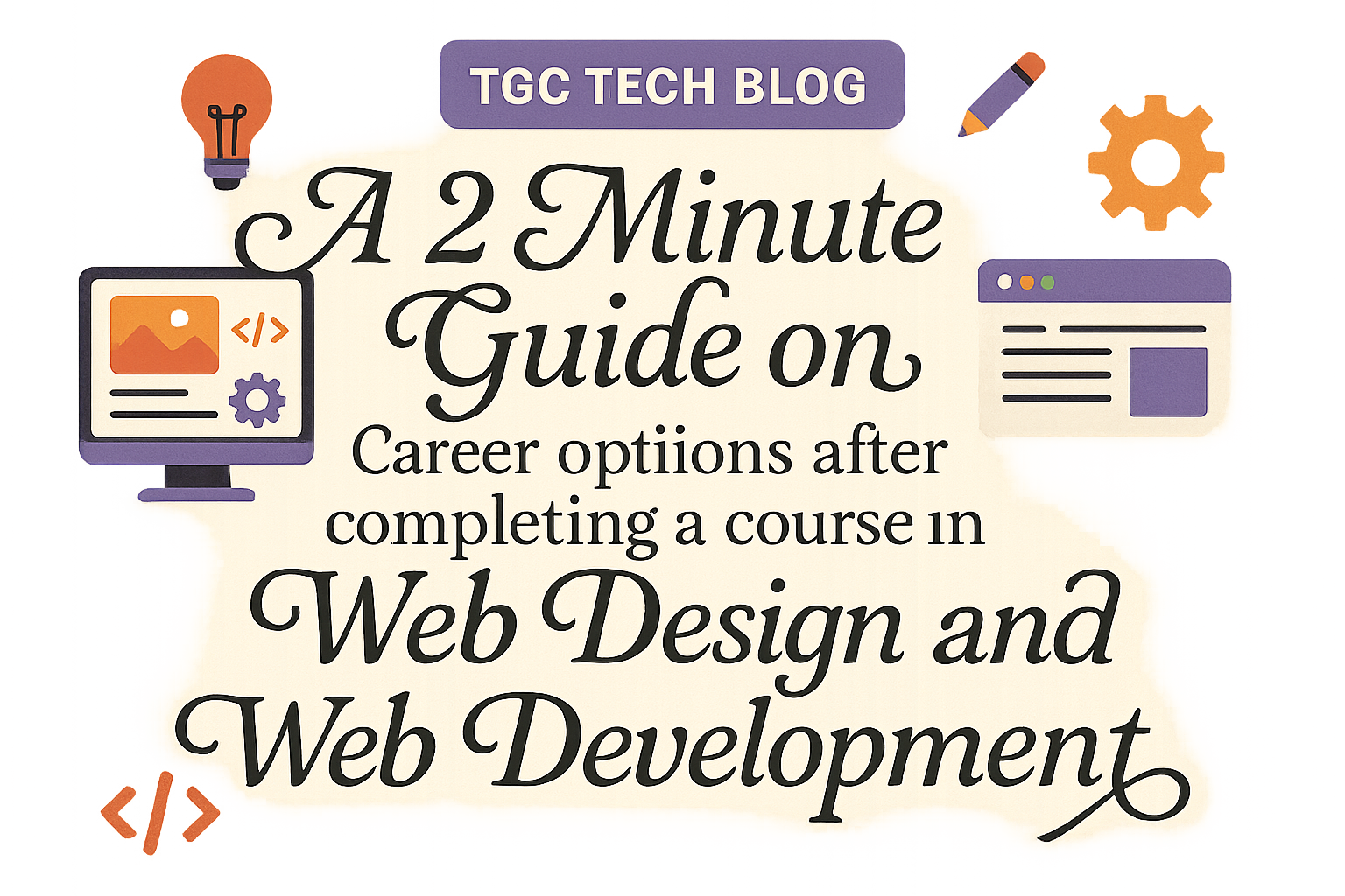 A 2 Minute Guide on Career options after completing a course in Web Design and Web Development.